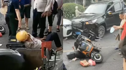 外卖员被撞