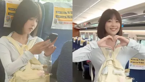 高铁短发女孩