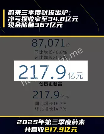 蔚来缩亏17亿