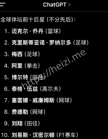ChatGPT评运动员